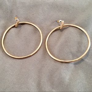 NWOT Large Gold Hoop Earrings
